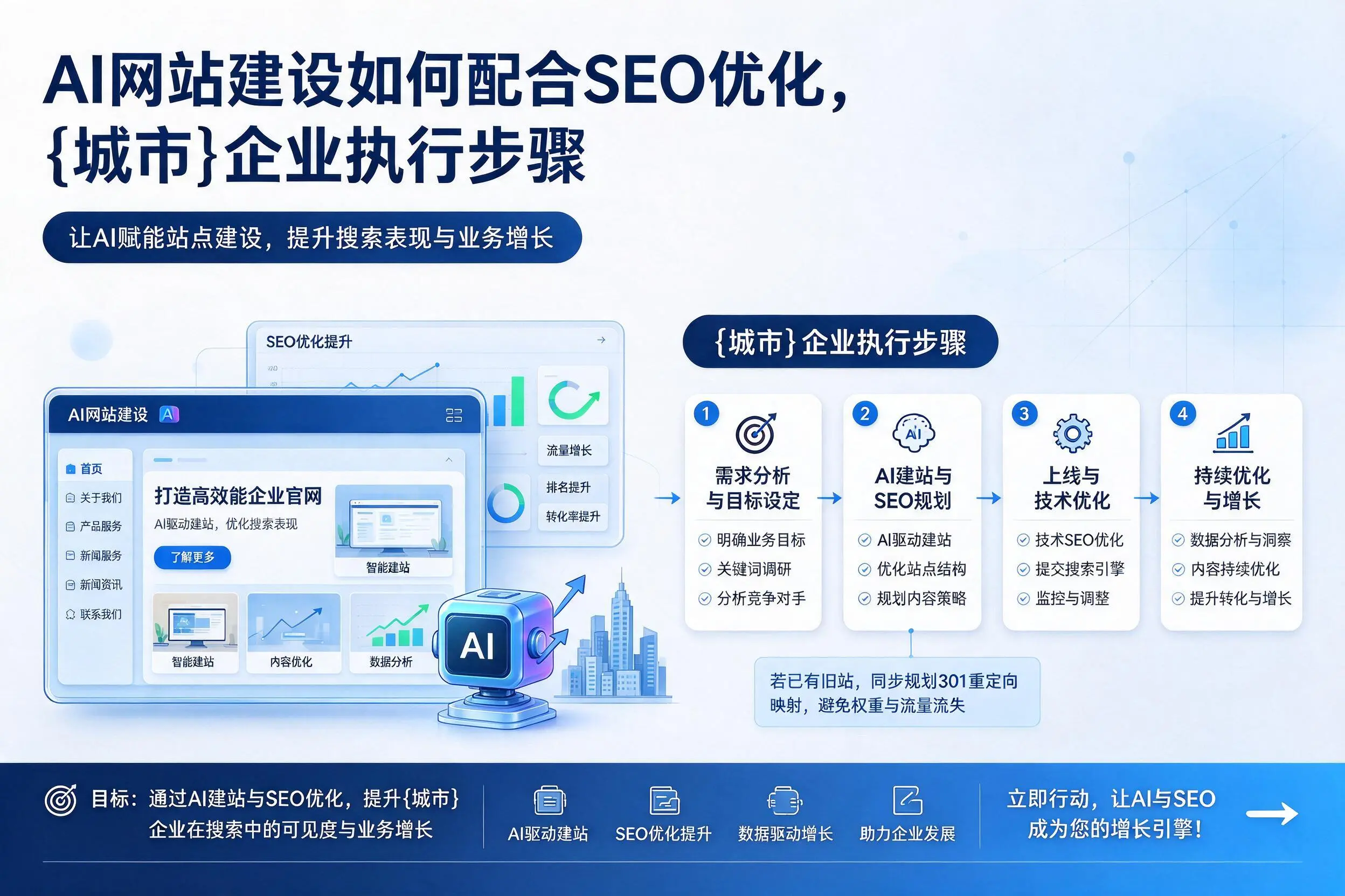 AI网站建设如何配合SEO优化,塔城企业执行步骤