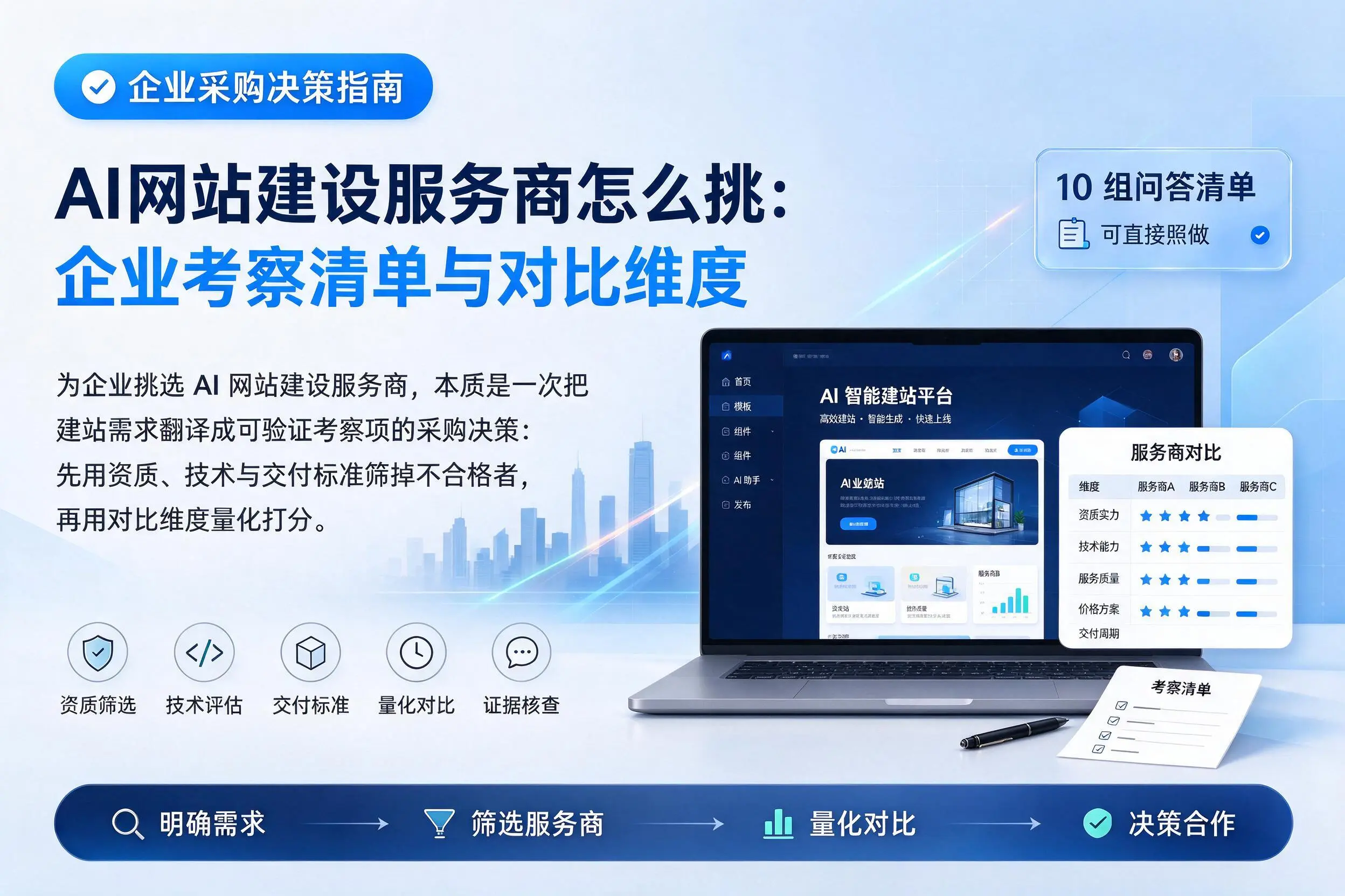 AI网站建设服务商怎么挑：塔城企业考察清单与对比维度