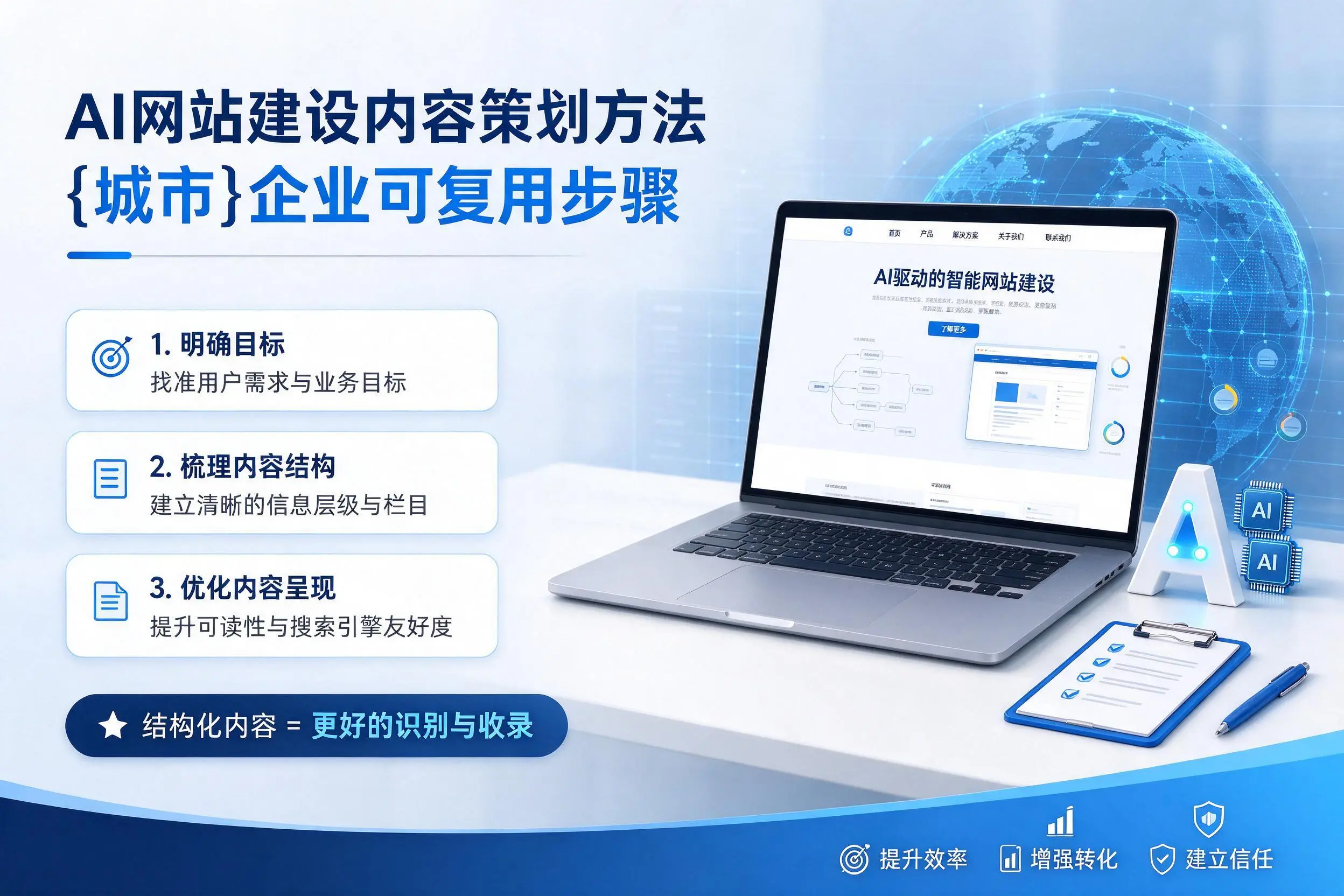 AI网站建设内容策划方法,塔城企业可复用步骤