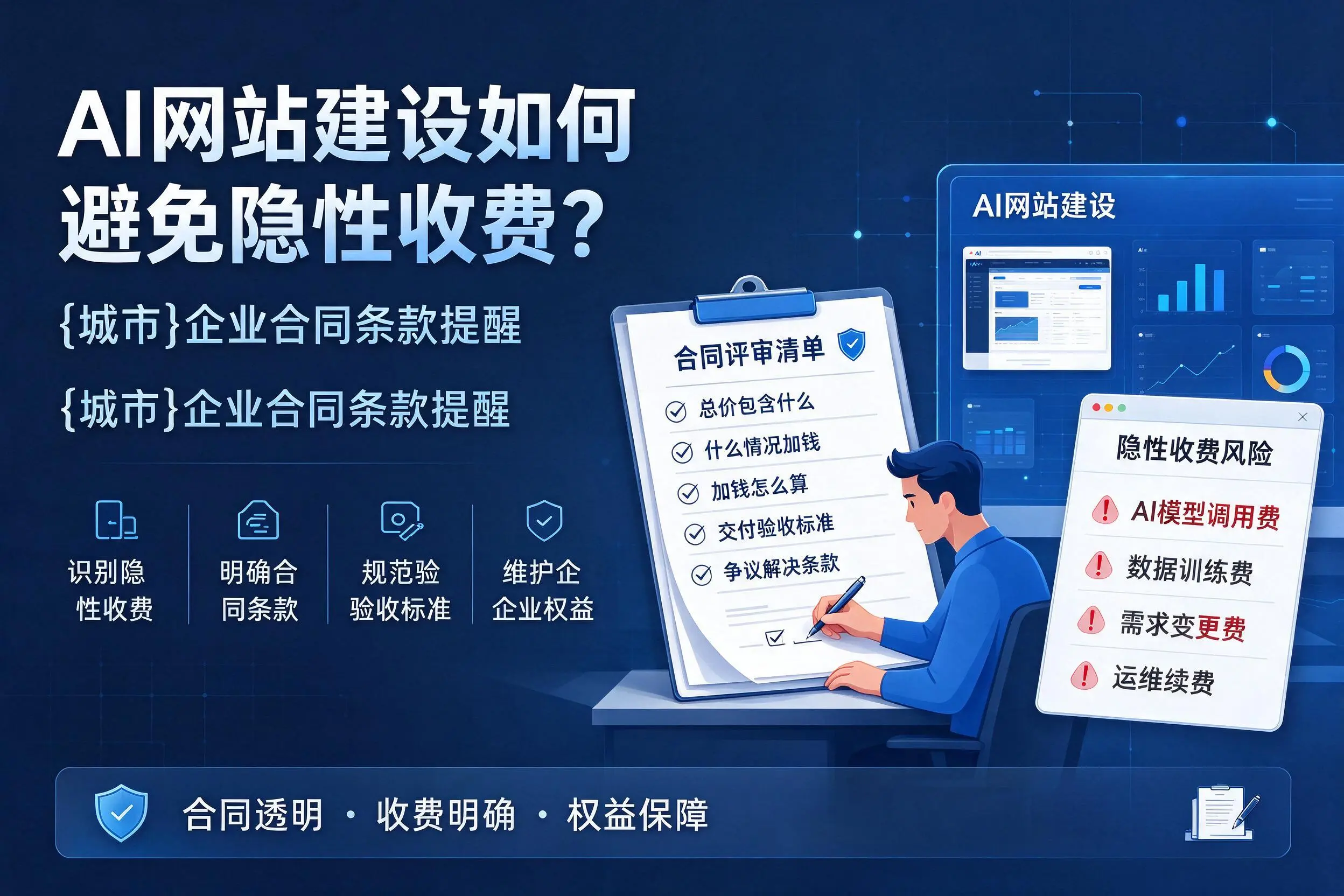 AI网站建设如何避免隐性收费？塔城企业合同条款提醒